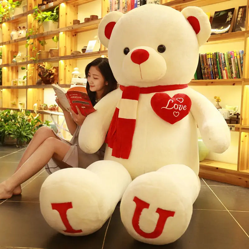 Big Teddy Bear 100cm I LOVE YOU Plush Toy Lovely Huge