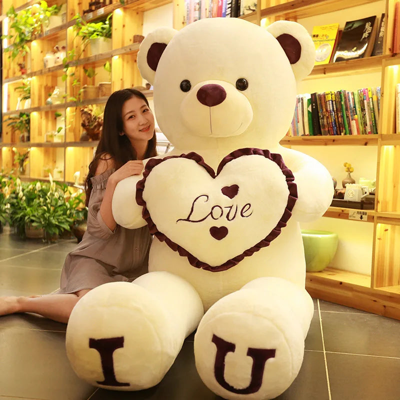 Big Teddy Bear 100cm I LOVE YOU Plush Toy Lovely Huge