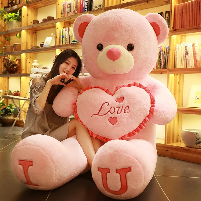 Big Teddy Bear 100cm I LOVE YOU Plush Toy Lovely Huge