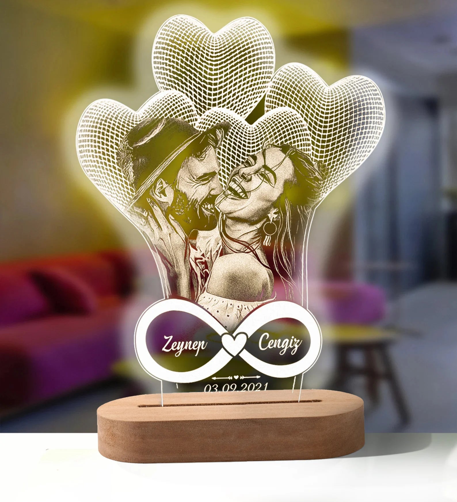 Personalized 3D Photo Lamp Custom Photo And Text Customized