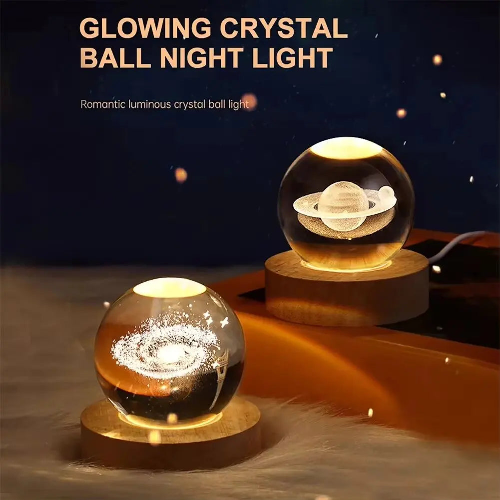 3D Galaxy Crystal Ball Lamp