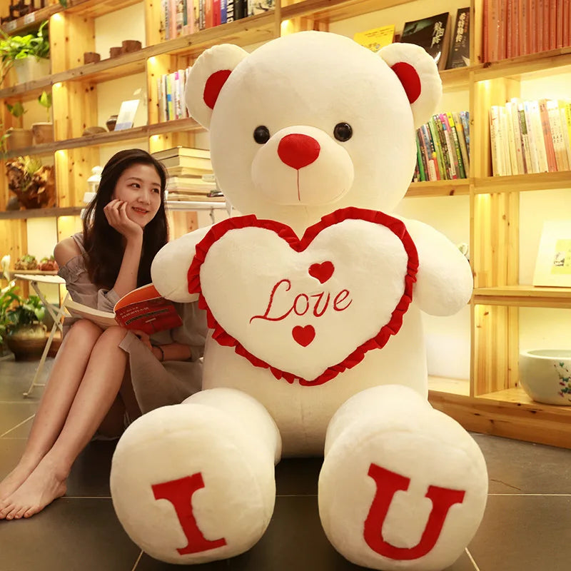 Big Teddy Bear 100cm I LOVE YOU Plush Toy Lovely Huge