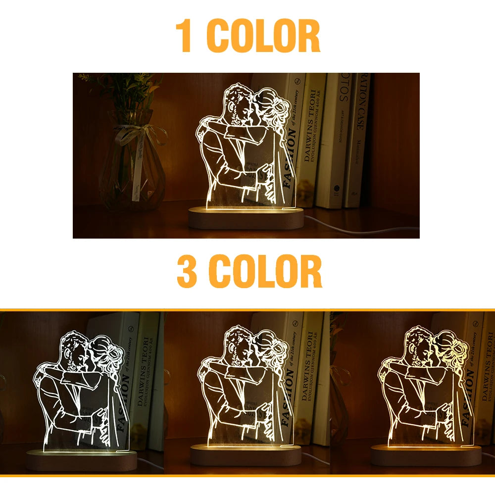 Personalized 3D Photo Lamp Custom Photo And Text Customized