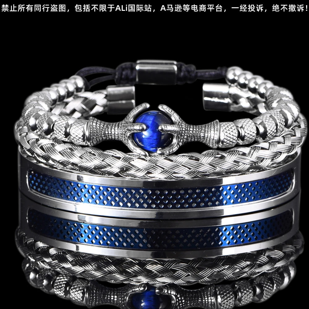 Luxury Set Men Bracelet Stainless Steel Handmade